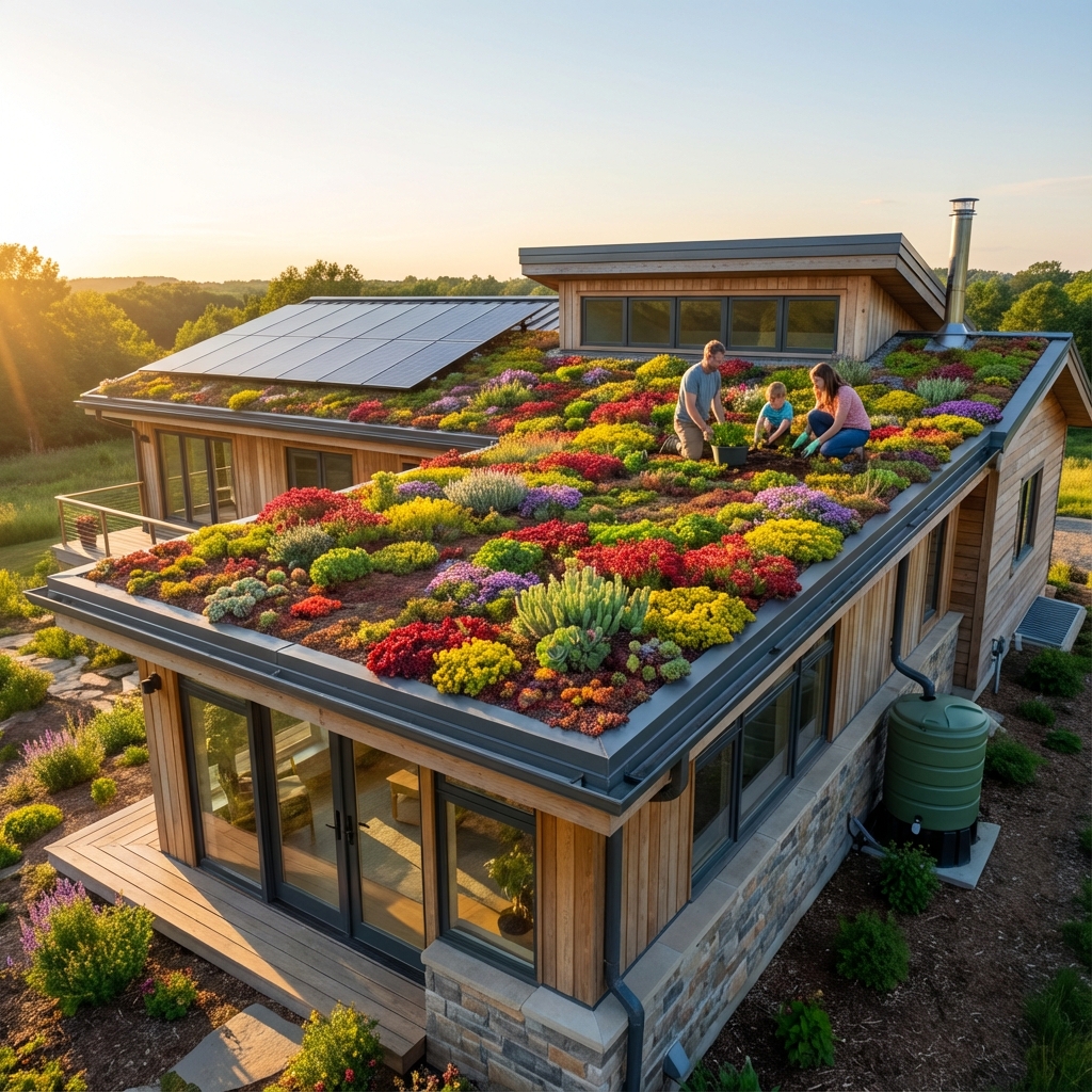 Zelená střecha realizace